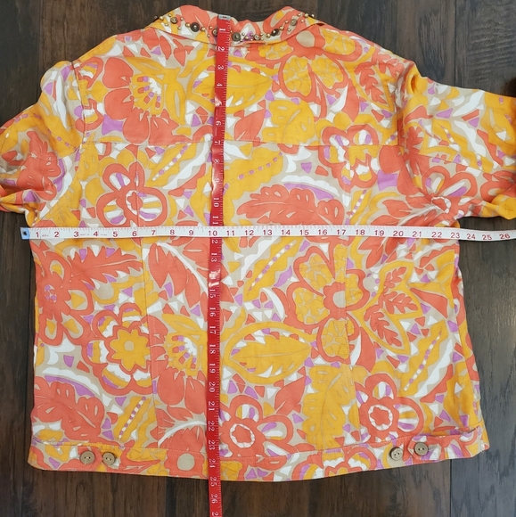 Ruby Road Lightweight Jacket Size 16W Orange/Pink/Purple/White W/Embellishments - Picture 5 of 7